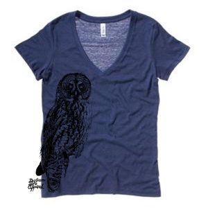 dark navy owl tee